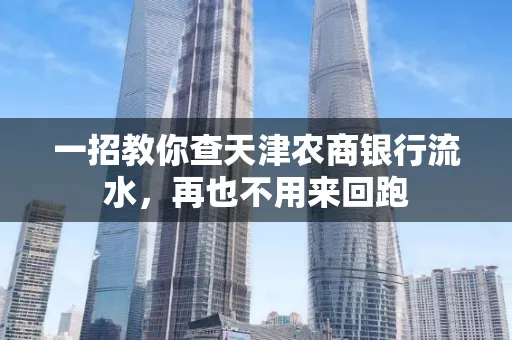 一招教你查天津农商银行流水，再也不用来回跑